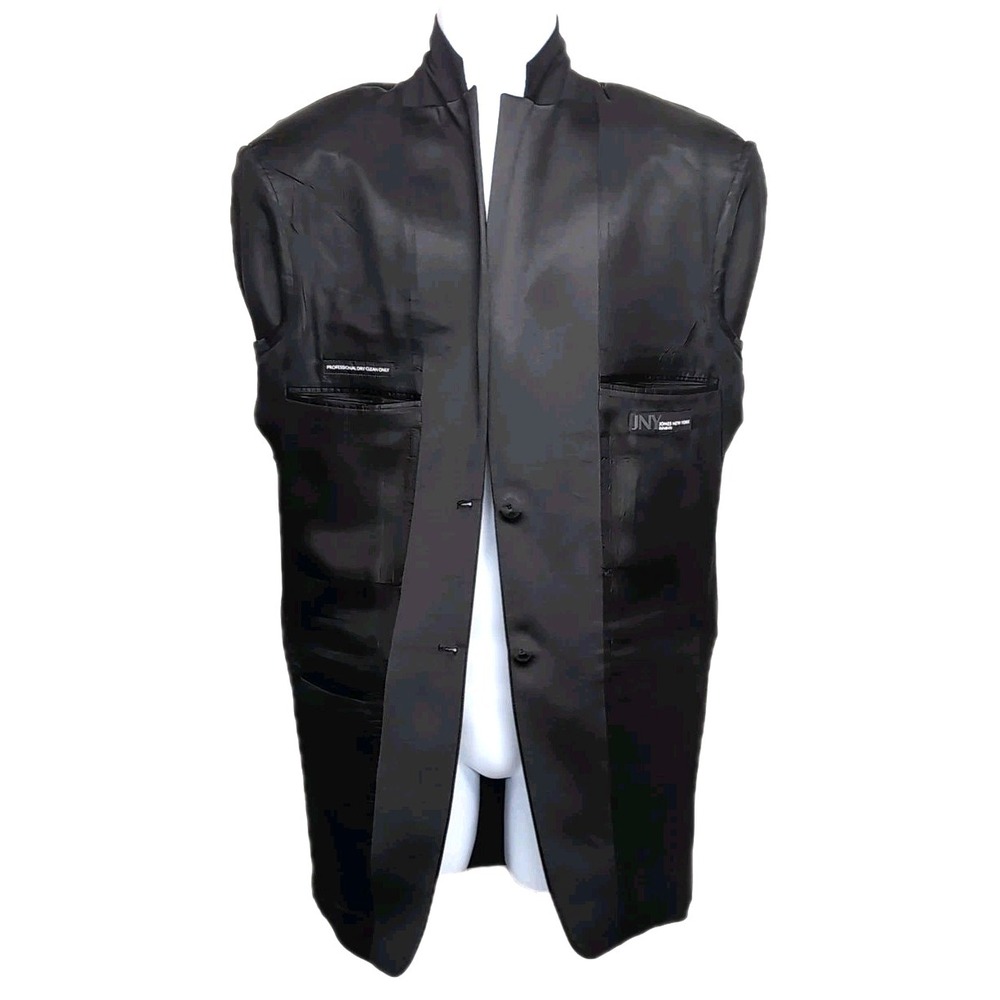 Jones New York Tuxedo Suit Mens 40L/33W (Est) Black Wool 2-Button Formal 2pc Tux - Picture 4 of 15